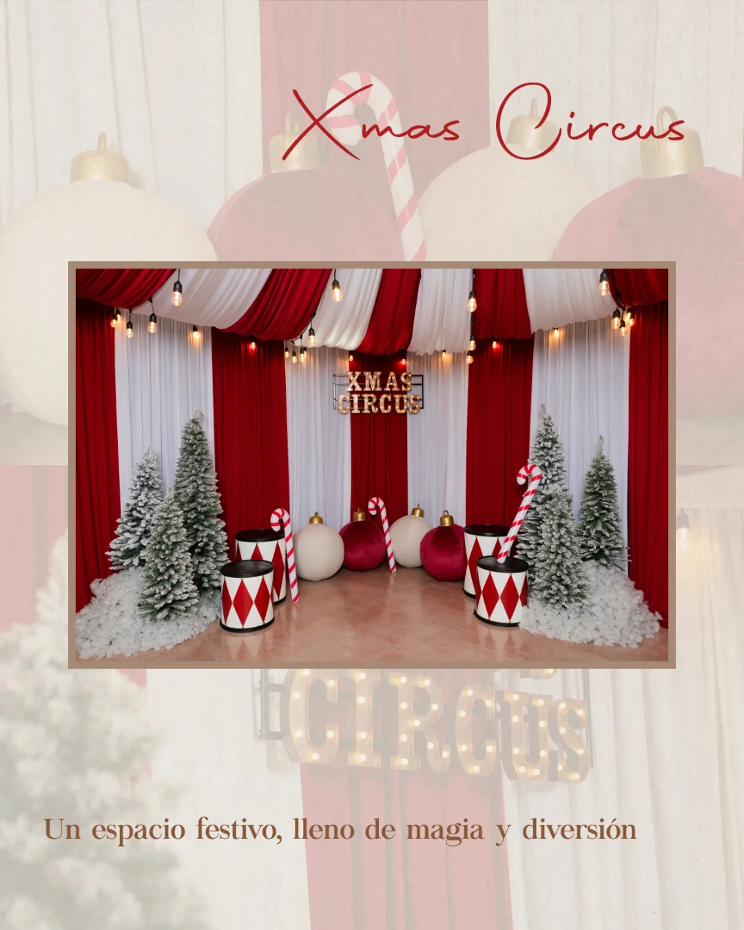 Vista general del set Xmas Circus enmarcada