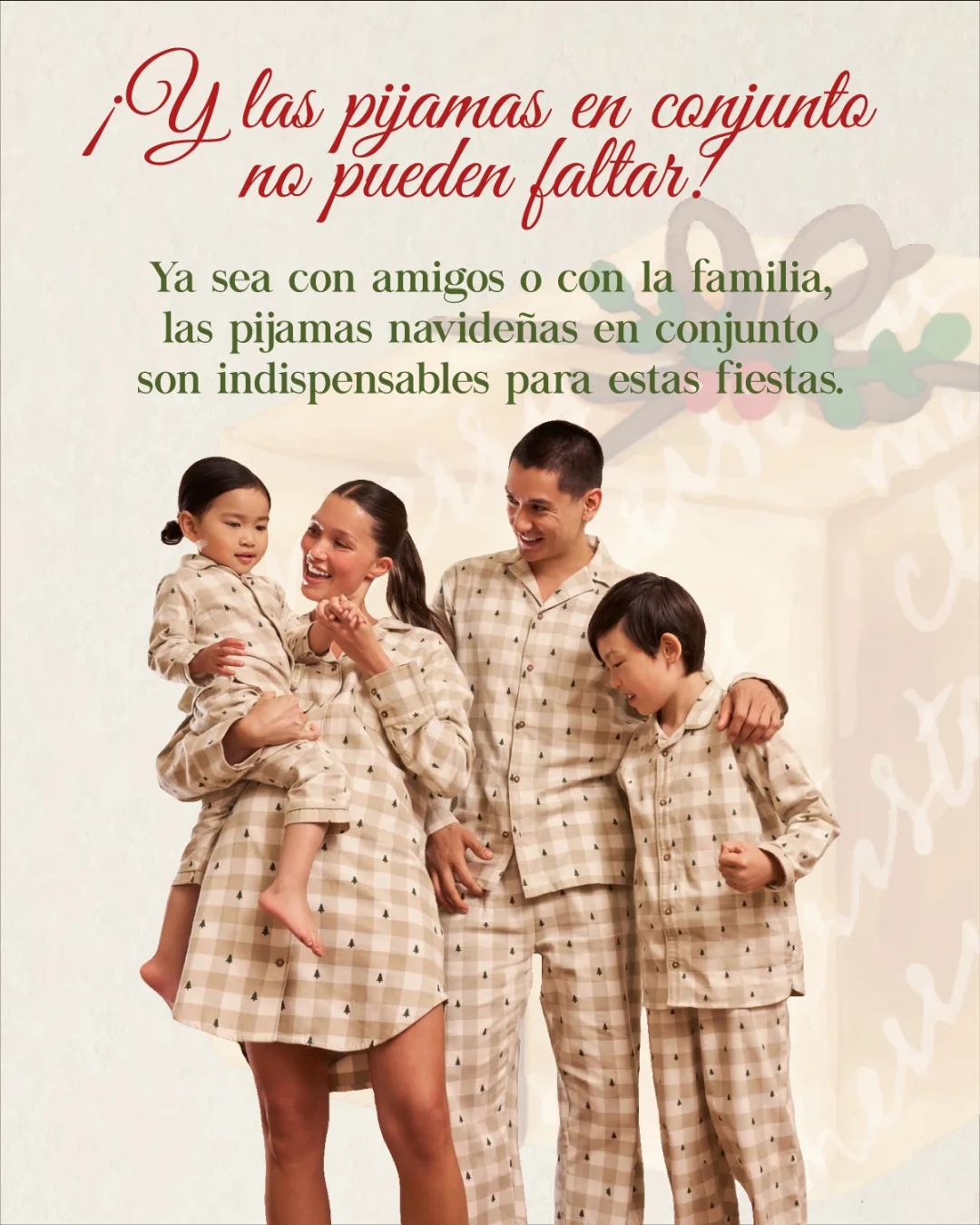 Familia en pijamas navidenas a juego