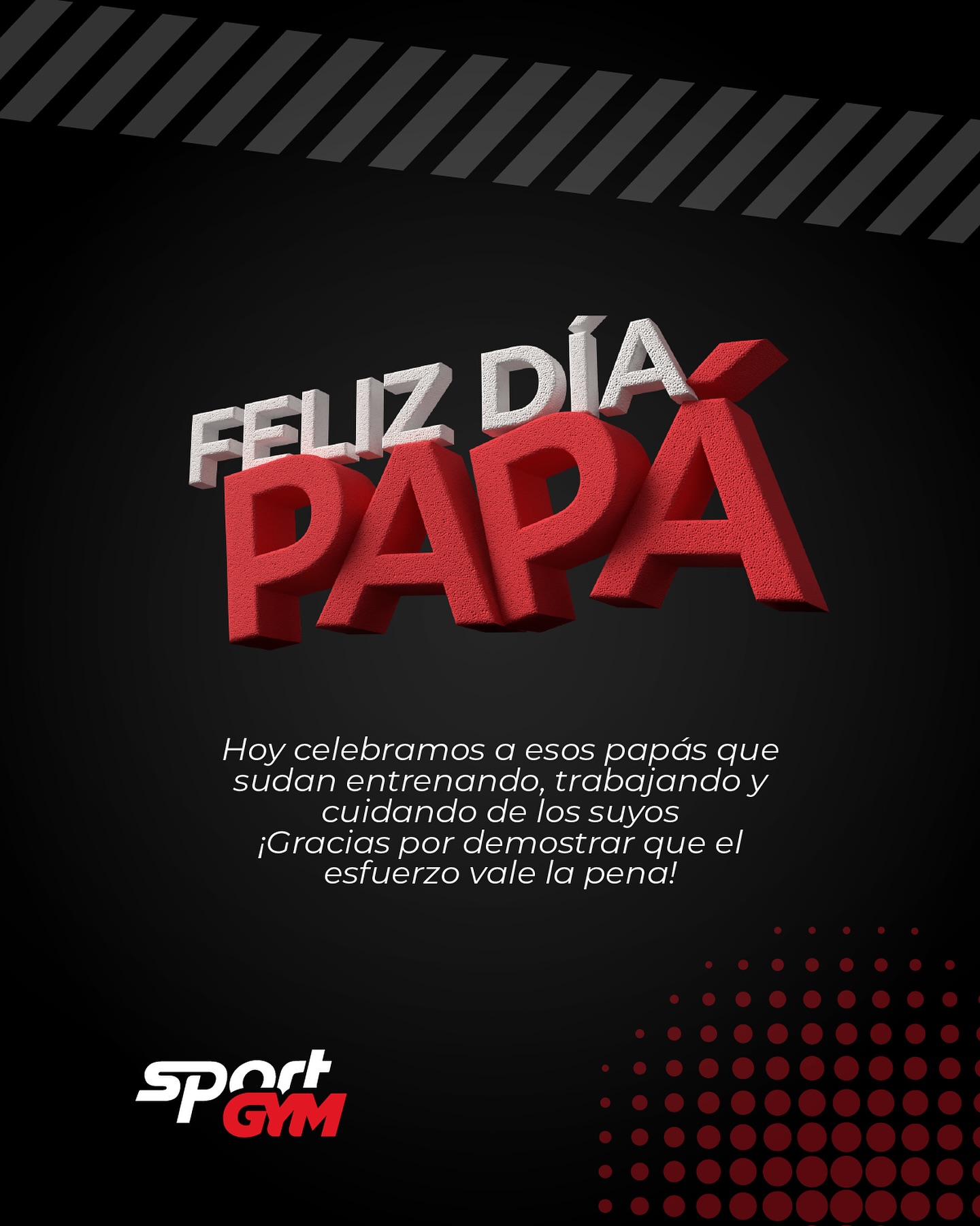 Pieza del Dia del Padre con tipografia tridimensional