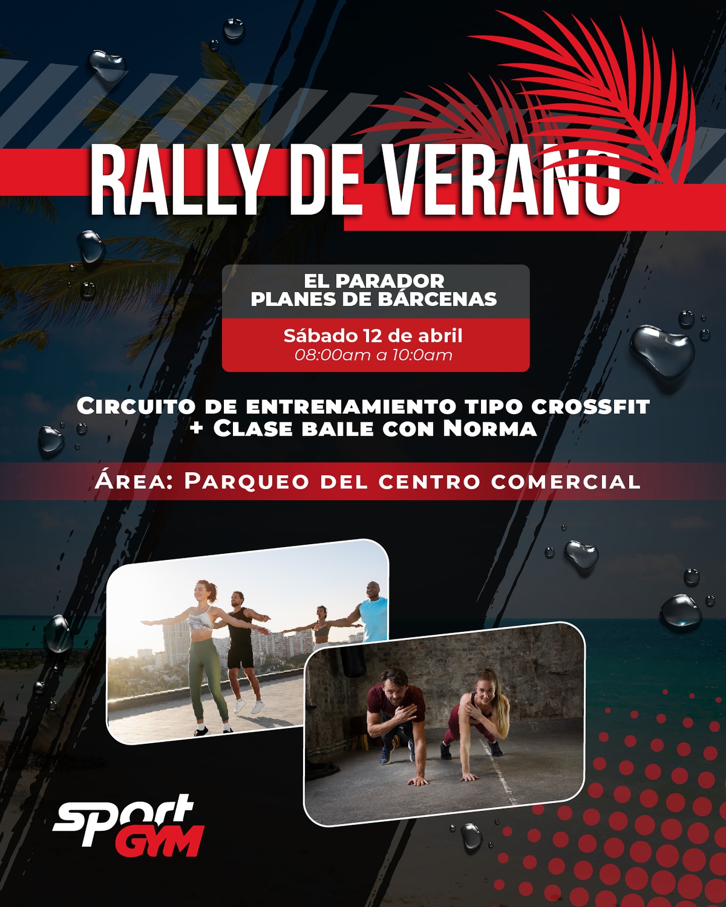 Anuncio del circuito de entrenamiento y clase de baile