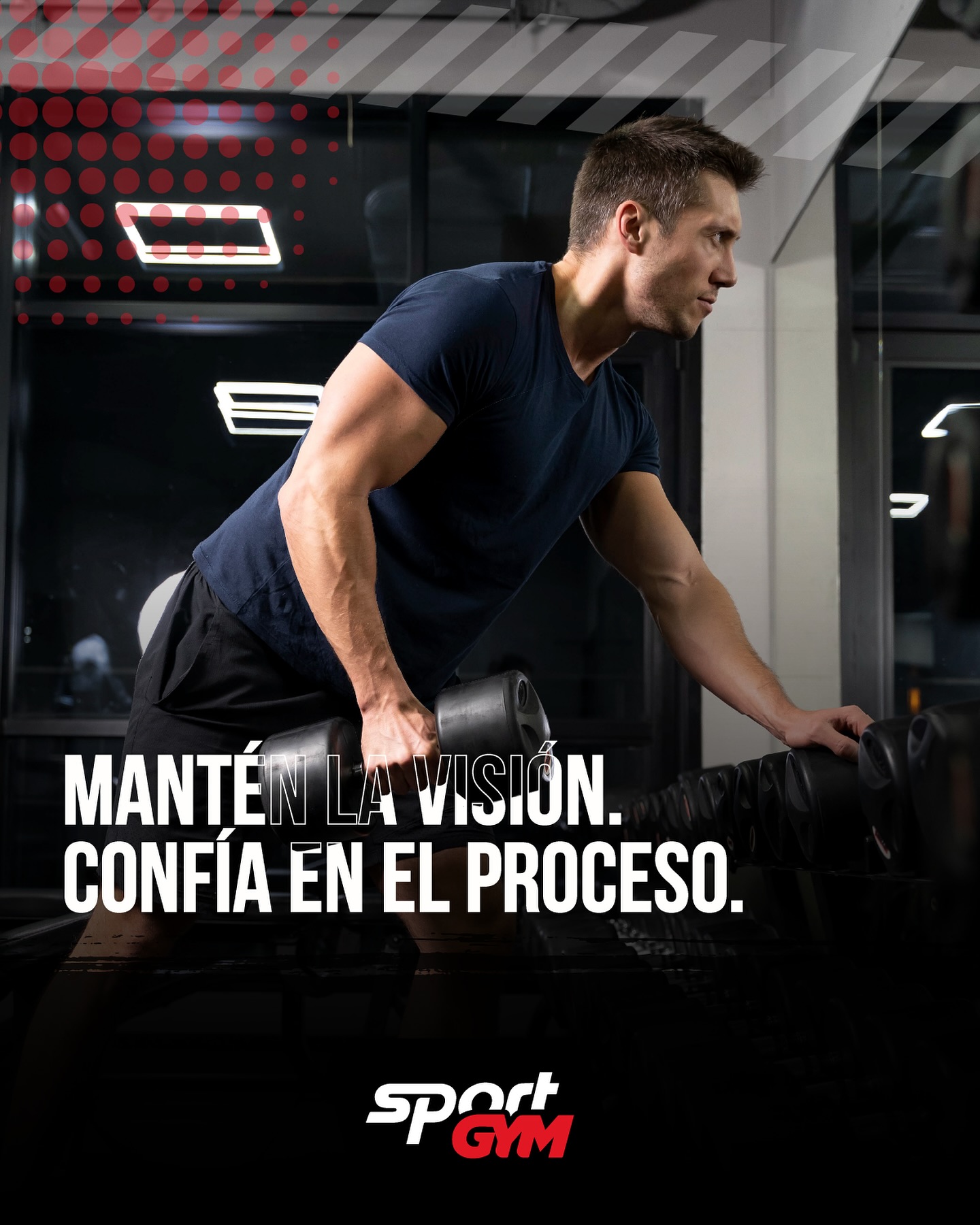 Modelo entrenando con mancuerna, confia en el proceso