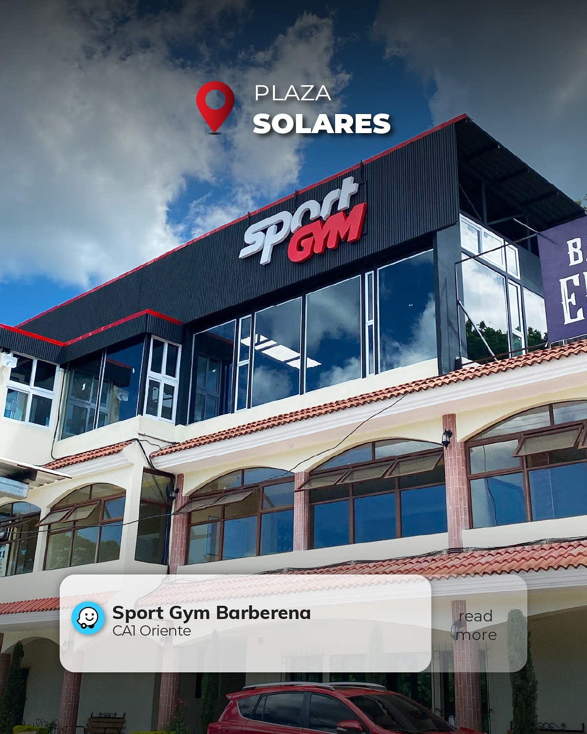 Fachada de Sport Gym en Plaza Solares, Barberena